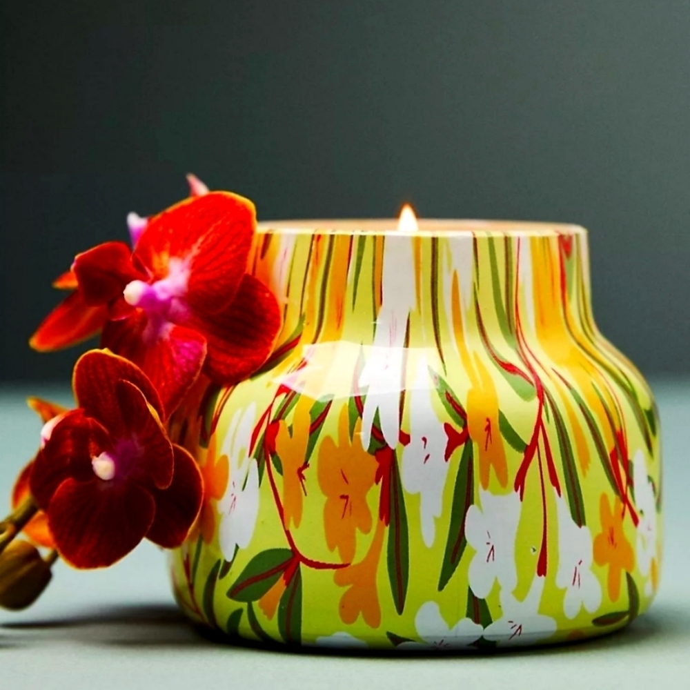 ❤️BUY 5 GET 3 FREE  Aloha Orchid Pattern Play Petite Jar Capri Blue 8oz